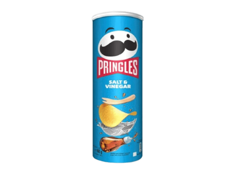 Paquet de Pringles Salt & Vinegar, chips saveur sel et vinaigre