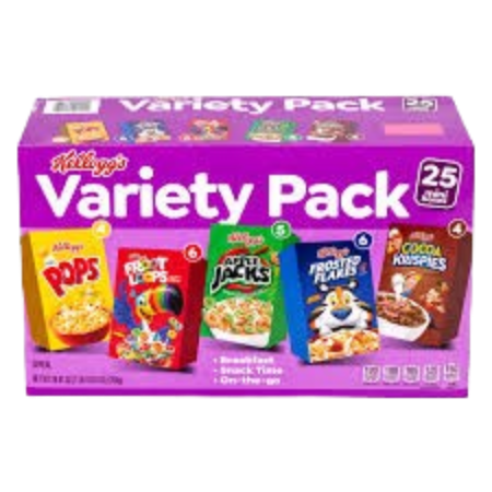 Kellogg’s Variety Pack Sénégal – assortiment de 25 mini-boîtes de céréales